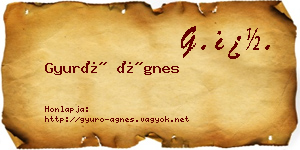 Gyuró Ágnes névjegykártya